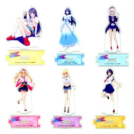 Set of 6 C Prize Connecting Acrylic Stand DMM Scratch! TV Anime VTuber I Forgot to Turn Off My Stream and Became a Legend Scratch [USED]