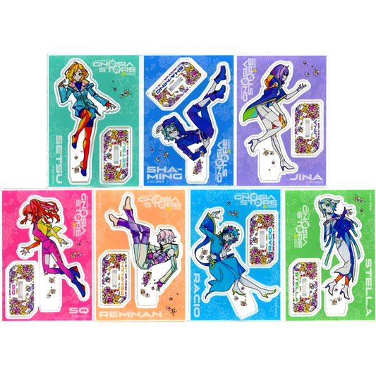 Set of 7 Gnosia Trading Acrylic Stand PARCO Presents GNOSIA STORE 5th Anniversary [USED]