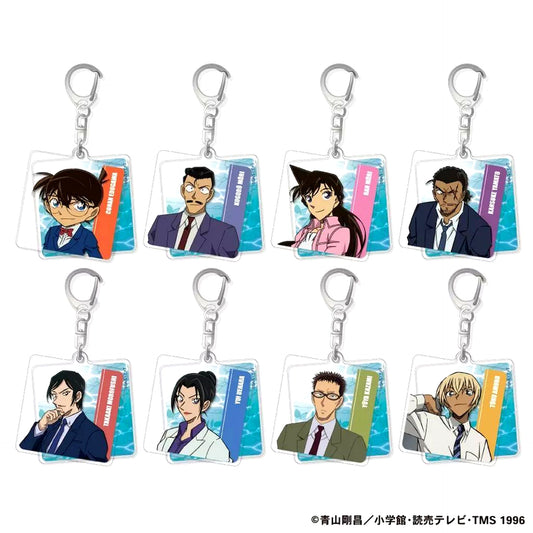 Set of 8 Detective Conan Trading Slide Acrylic Keychain [USED]