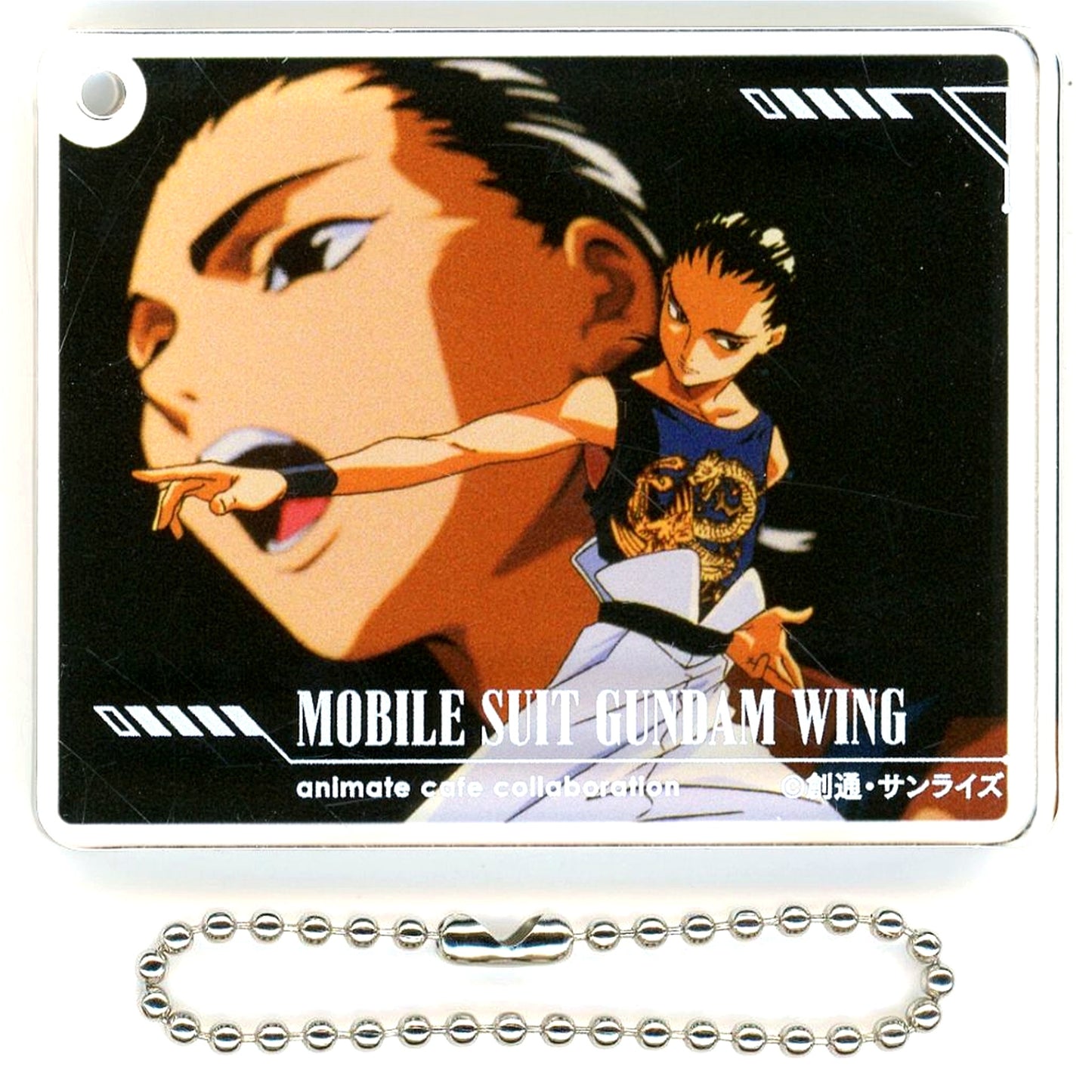 Chang Wufei OP1 Up & Half Shot Mobile Suit Gundam Wing x animatecafe CoLotta Trading Acrylic Plate Keychain OP collection ver. [USED]
