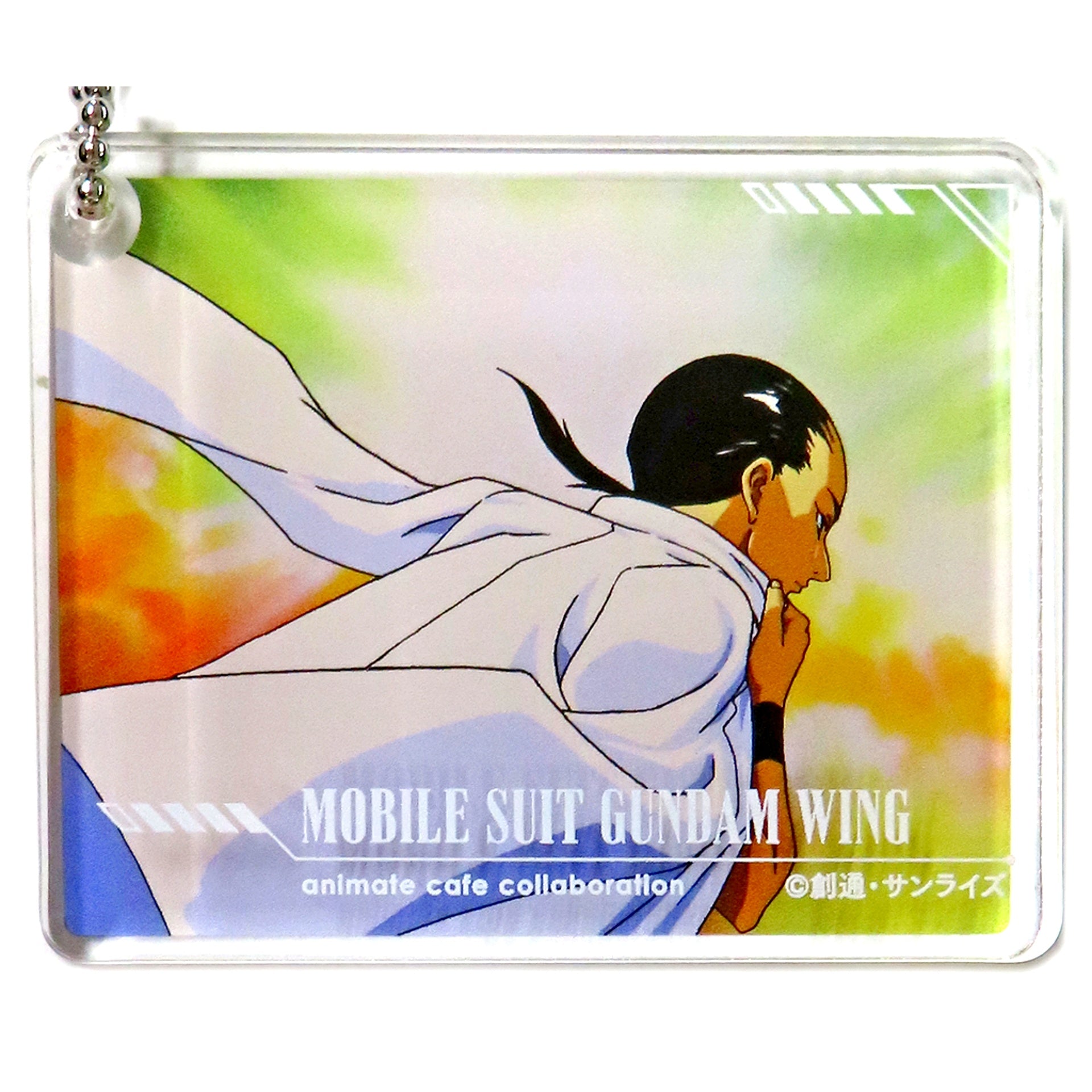 Chang Wufei OP2 Back View Mobile Suit Gundam Wing x animatecafe CoLotta Trading Acrylic Plate Keychain OP collection ver. [USED]