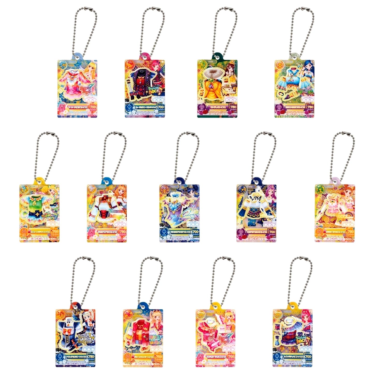 Set of 13 Aikatsu! Daredemo Idol Katsudou Acrylic Charm [USED]