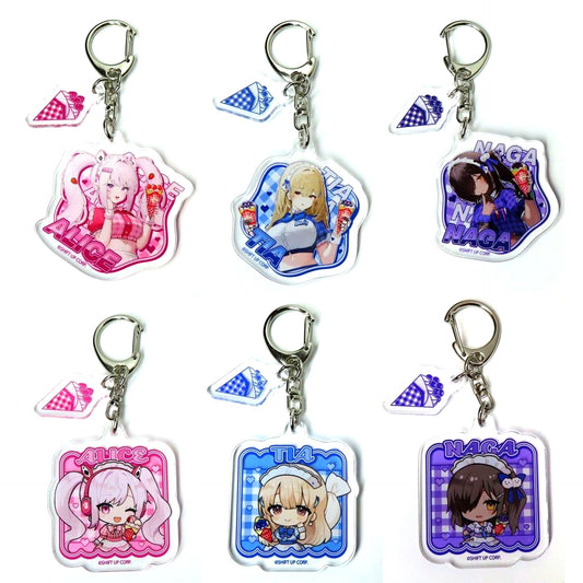 Set of 6 Goddess of Victory: NIKKE Parts Attached Acrylic Keychain 01. Drawn Illustration Marion Crepes [USED]