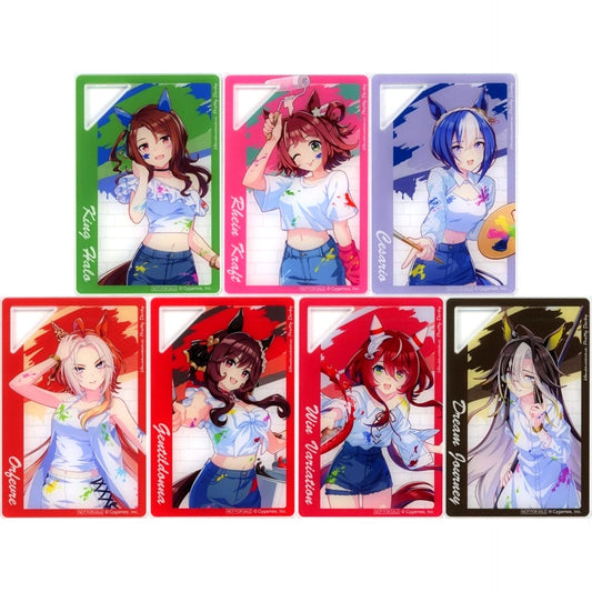 Group Umamusume Pretty Derby Set of 7 Mini Acrylic Plates Painter Style NAMCO Promotion Third NAMCO Limited Crane Game Play Bonus [USED]
