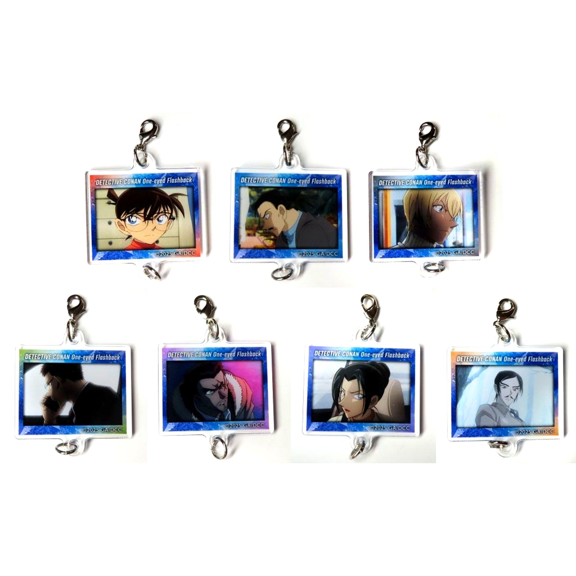 Set of 7 Detective Conan Sekigan no Zanzou Movie 28 Scene Shot Trading Connecting Acrylic Charm [USED]