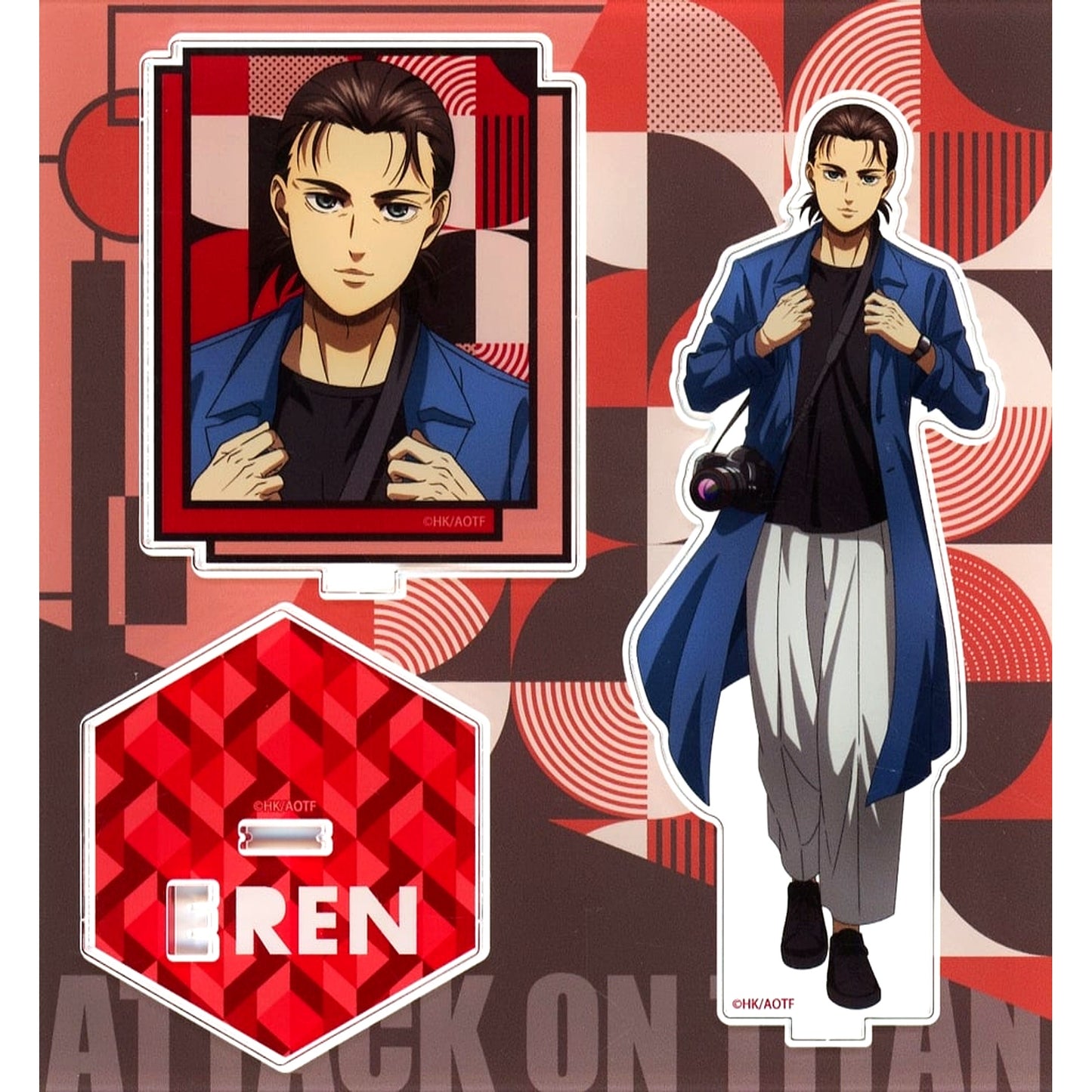 Eren Yeager Attack on Titan Acrylic Stand JR Tokai Oshitabi High Speed Railway [USED]