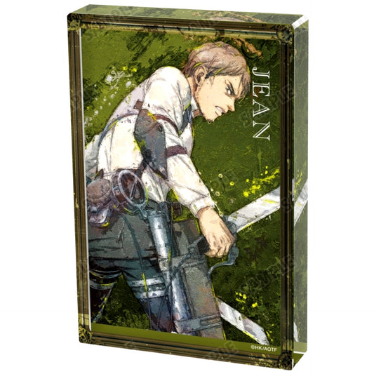 Jean Kirstein Attack on Titan Drawn Illustration Fighting Back Ver. grunge CANVAS Acrylic Block [USED]