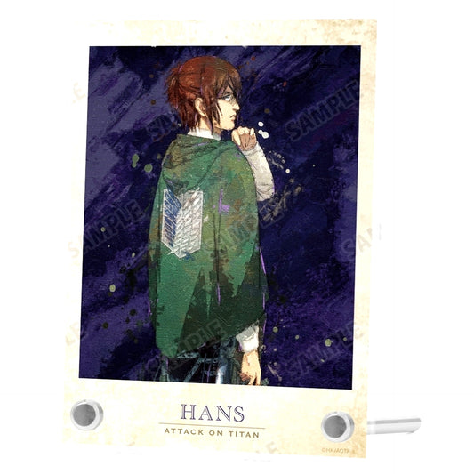 Hange Zoe Attack on Titan Drawn Illustration Fighting Back Ver. grunge CANVAS A6 Acrylic Panel [USED]