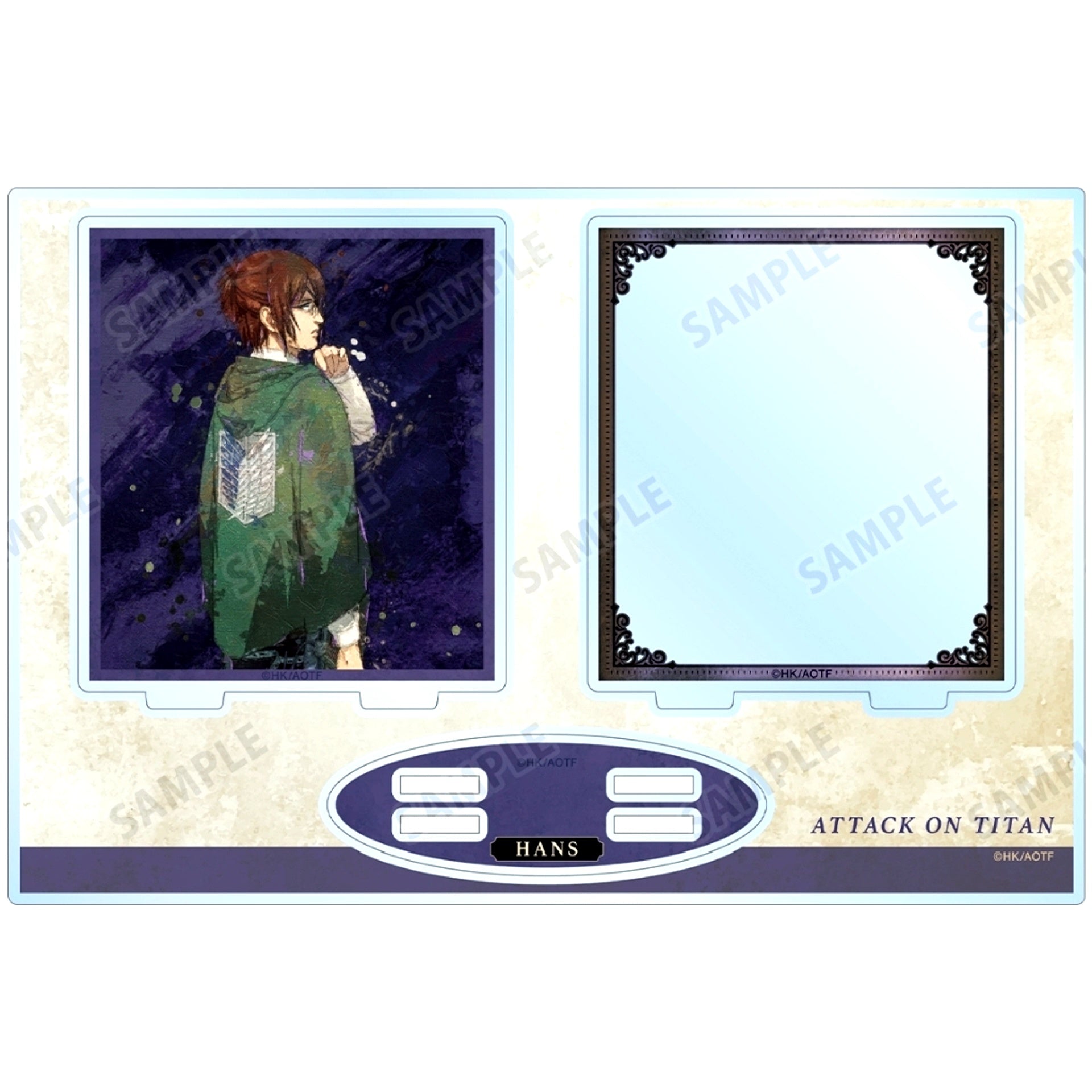 Hange Zoe Attack on Titan Drawn Illustration Fighting Back Ver. grunge CANVAS BIG Acrylic Stand with Parts [USED]