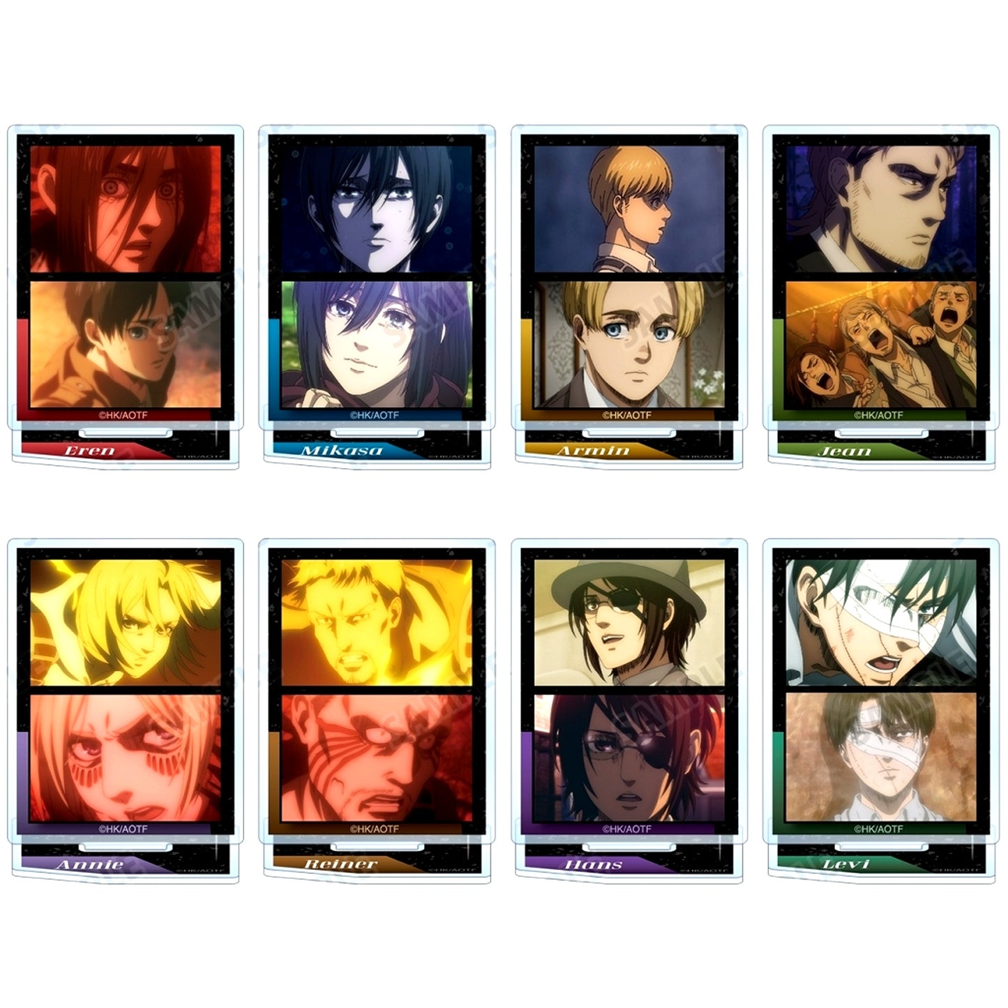 Set of 8 Attack on Titan Trading Scene Shot Acrylic Stand [USED]