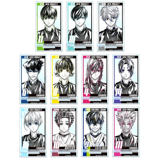 Set of 11 Blue Lock Trading Ani-Art BLACK LABEL Acrylic Stand [USED]