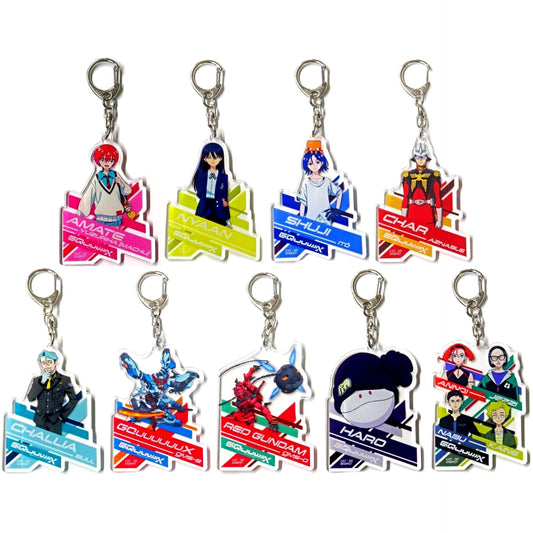 Set of 9 Mobile Suit Gundam GQuuuuuuX -Beginning- Acrylic Keychain Collection Theater Goods [USED]