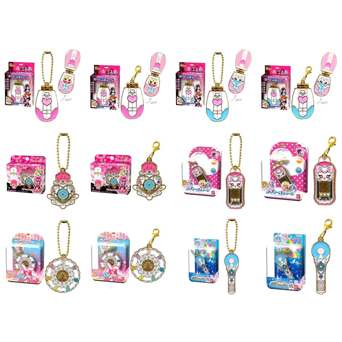 Set of 12 PreCure All Stars Transformation Die-Cast Charm & Package 3 [USED]