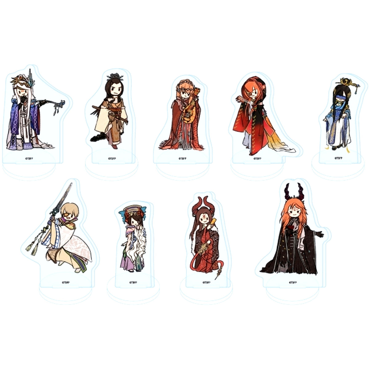 Set of 9 Thunderbolt Fantasy Sword Seekers 4 Acrylic Petit Stand 01. GraffArt Illustration [USED]