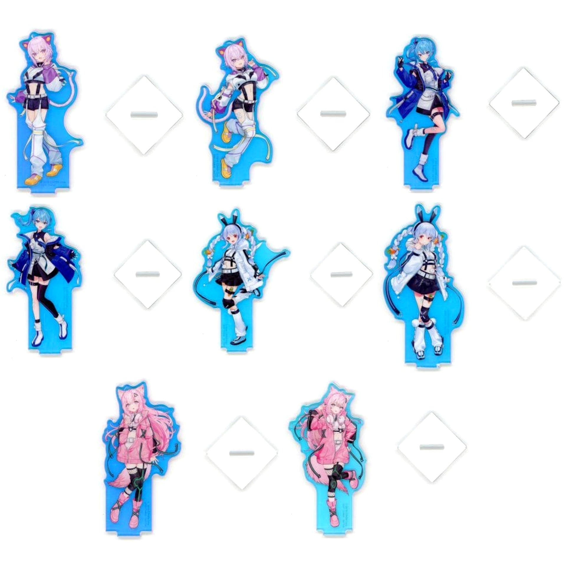 VTuber Hololive Nekomata Okayu & Others All 8 Types Set Ichiban Kuji Cyberpunk Style Aurora Acrylic Stand Acrylic Stand Prize [USED]