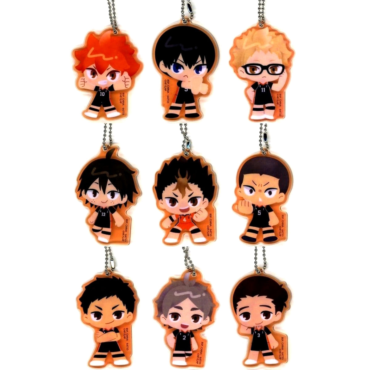 Haikyu!! Movie: Battle of the Garbage Dump Karasuno & Others All 9 Types Set Ichiban Kuji 2 Acrylic Charms Prize G Charm [USED]