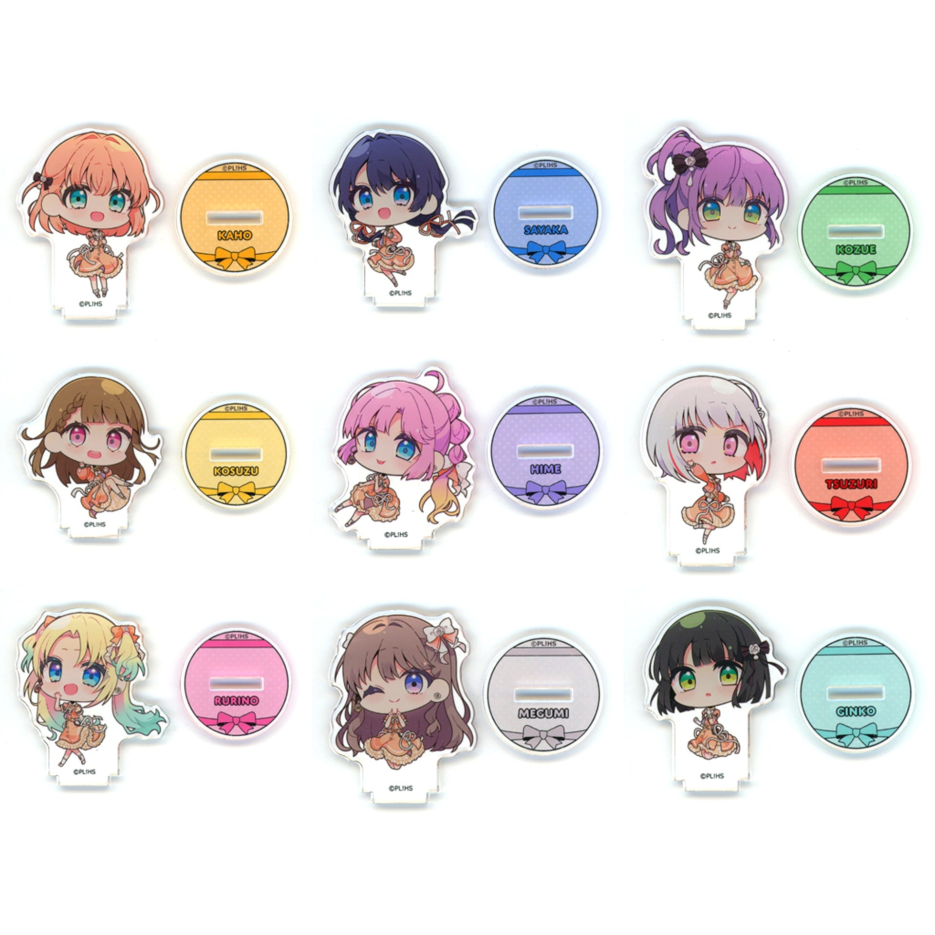Set of 9 Trading Acrylic Stand Love Live! Hasunosora Girls High School Idol Club POP UP STORE in LOFT [USED]