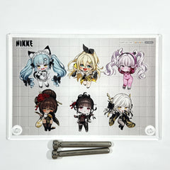 Group GODDESS OF VICTORY: NIKKE Mini Acrylic Character Plate SAC Series Chibi Figure Complete BOX AmiAmi Limited Edition Included Bonus Single [USED]