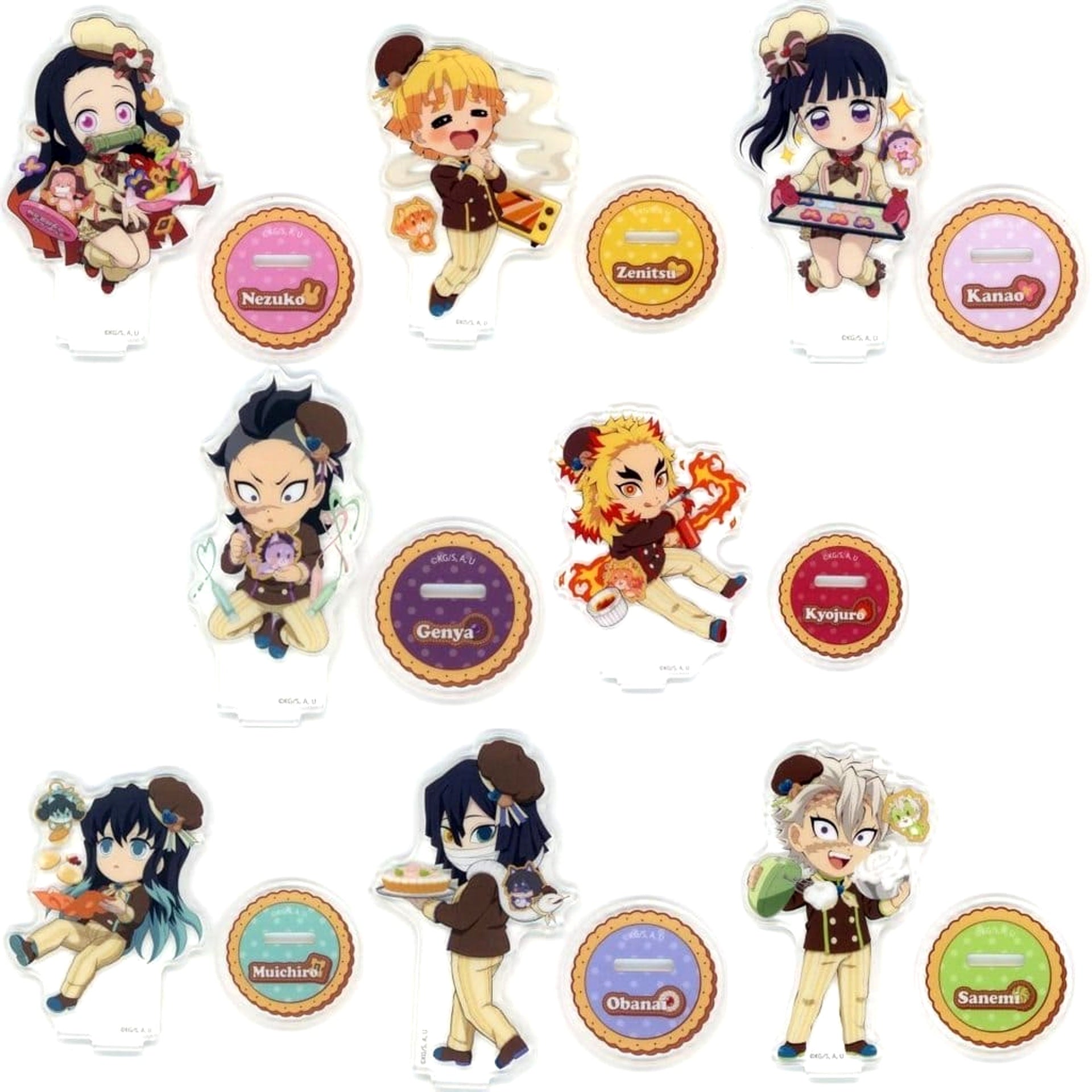 Demon Slayer: Kimetsu no Yaiba Nezuko Kamado & Others All 8 Types Set Random Acrylic Stand ufotable Cafe Machi Asobi Cafe Valentine & White Day Event 2025 Latter Period Exclusive Acrylic Stands [USED]