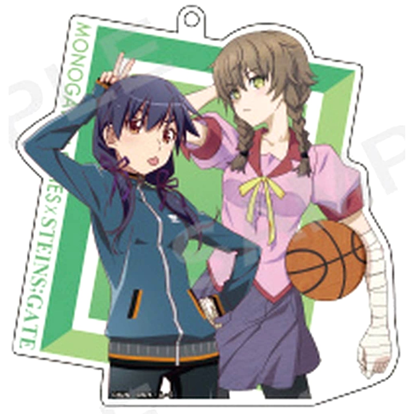 Bakemonogatari x Steins;Gate Suruga Kanbaru Suzuha Amane Natural Proportions Trading Acrylic Keychains Keychains [USED]