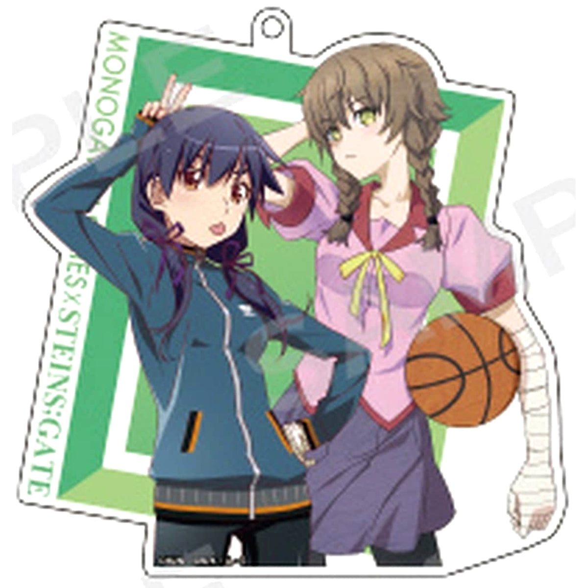 Bakemonogatari x Steins;Gate Suruga Kanbaru Suzuha Amane Natural Proportions Trading Acrylic Keychains Keychains [USED]