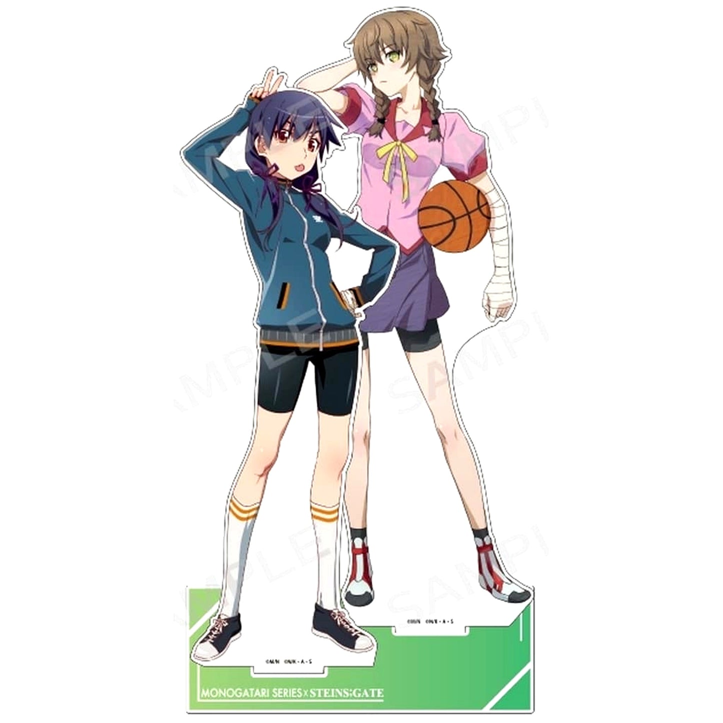 Suruga Kanbaru and Suzuha Amane Bakemonogatari x STEINS;GATE BIG Acrylic Stand Set "Bakemonogatari x STEINS;GATE" [USED]