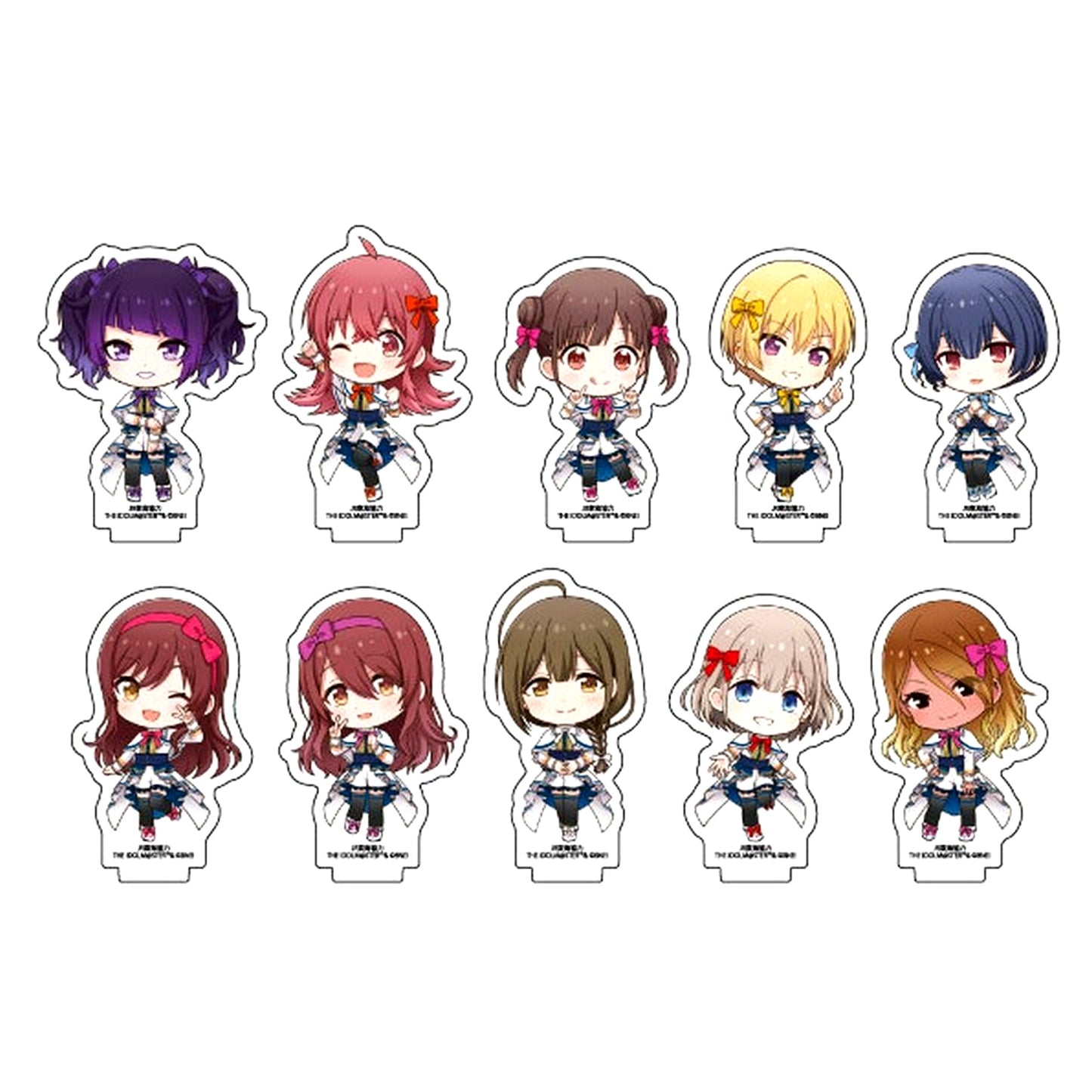 Set of 10 Travel Medley!!!!!! with The Idolmaster Series Produce Your Journey JR Central x The Idolmaster Shiny Colors Acrylic Petit Stand [USED]