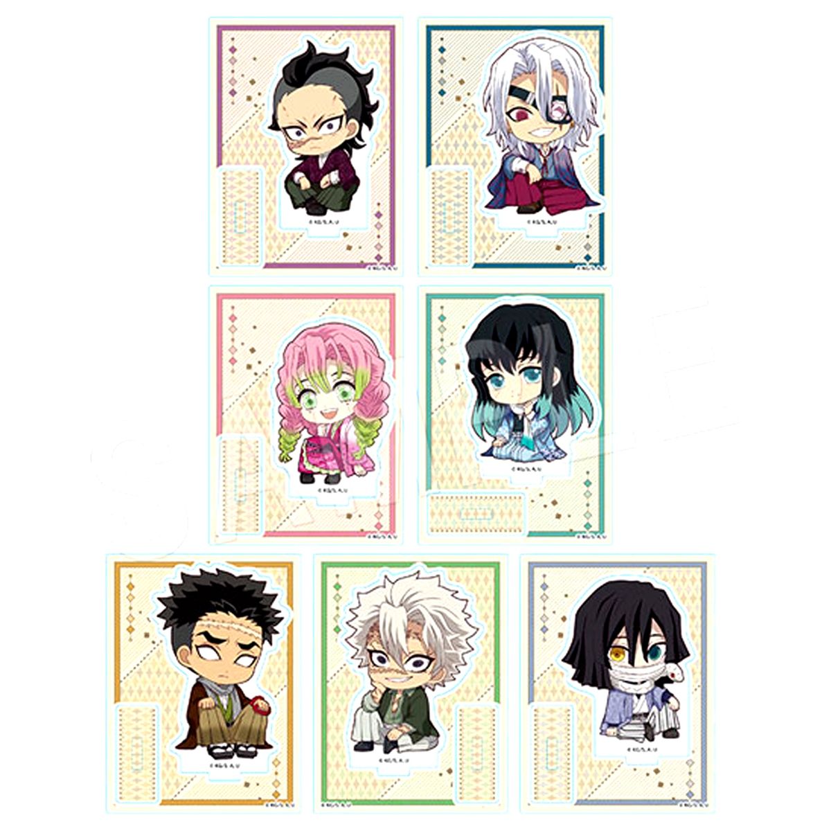 Set of 7 Demon Slayer: Kimetsu no Yaiba Petanko Trading Acrylic Stand TypeB Haikara Ver. [USED]