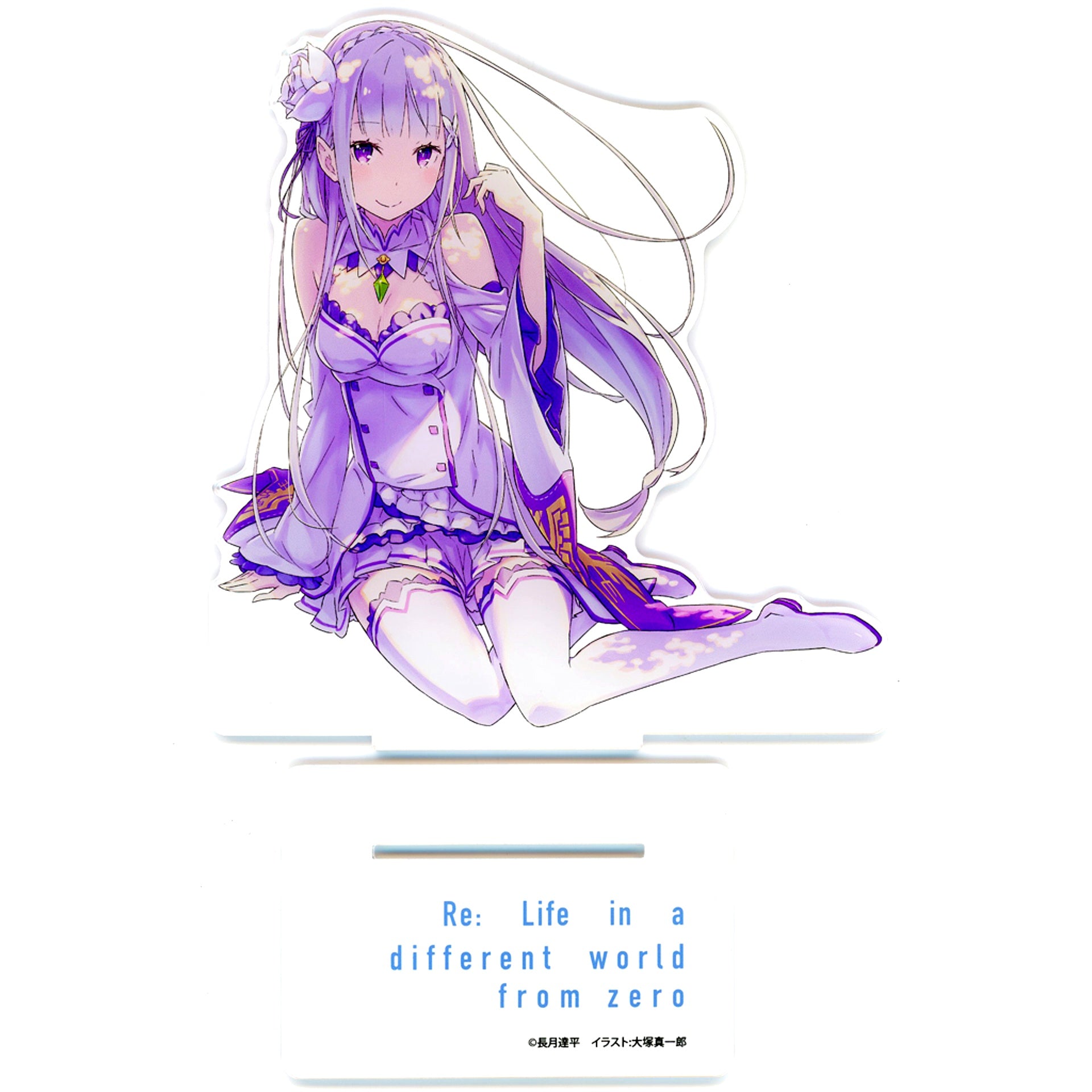 Emilia Single Item Original Big Acrylic Figure Light Novel Re:Zero - Starting Life in Another World Vol. 40 Gamers Limited Edition Bonus [USED]