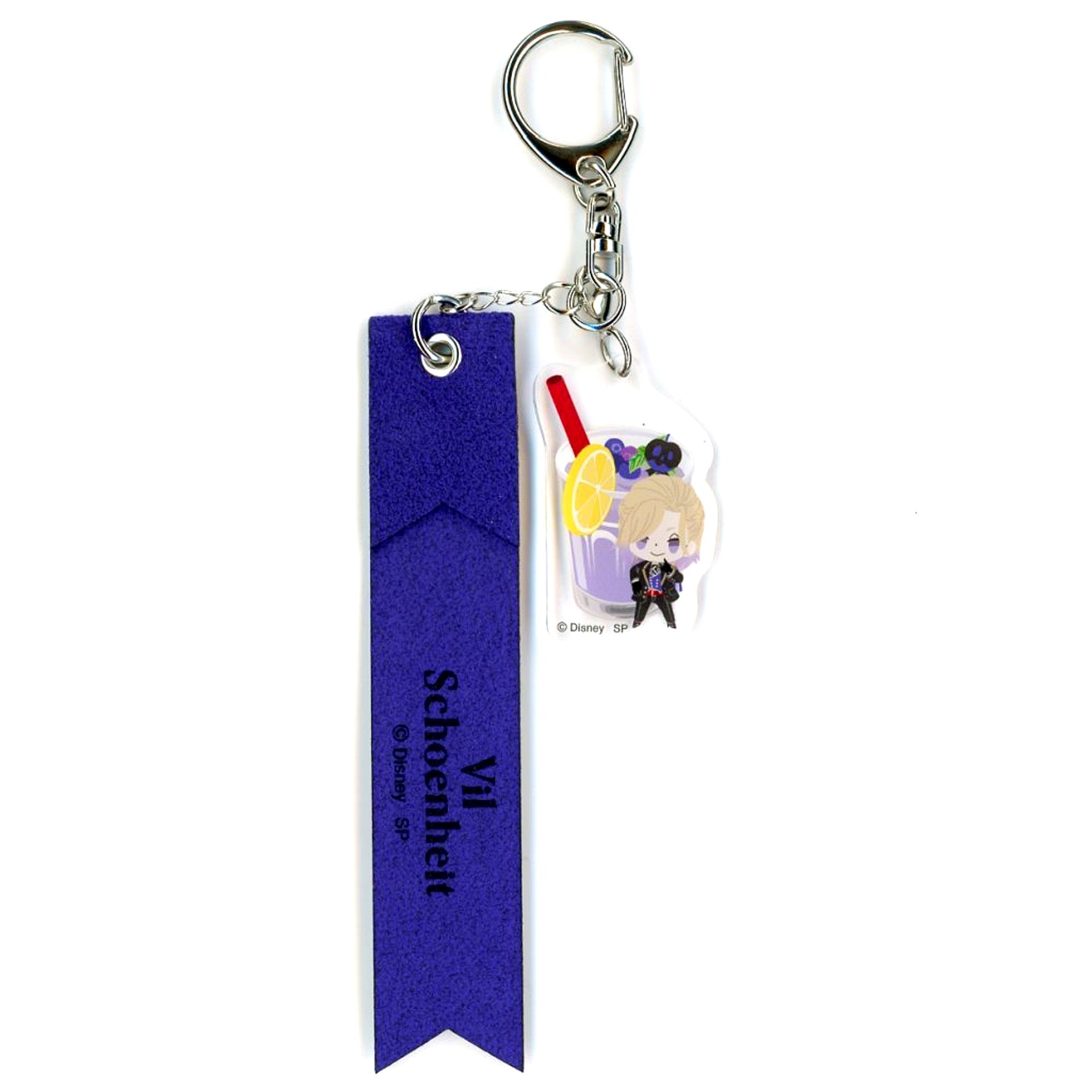 Vil Schoenheit Disney Twisted-Wonderland Synthetic Leather Ribbon Keychain Itadakimasu ver. 5th Anniv animate ONLY SHOP [USED]