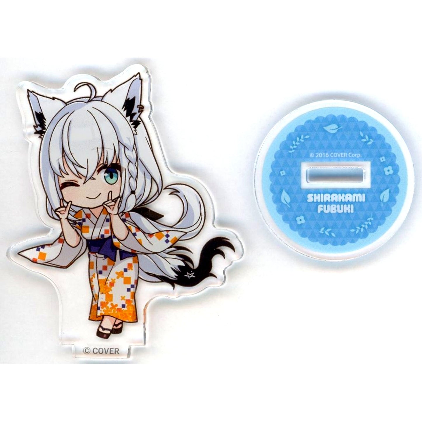 Shirakami Fubuki Trading Acrylic Stand Mini Character Ver. Virtual YouTuber Hololive x Gokurakuyu Raku Spa Collabo 6th Furo Life [USED]
