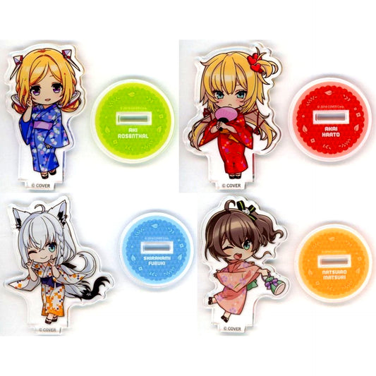 Set of 4 Virtual YouTuber Holo Live Gokurakuyu RAKU SPA Collab Vol 6 Furo Life Trading Acrylic Stand Chibi Ver. [USED]
