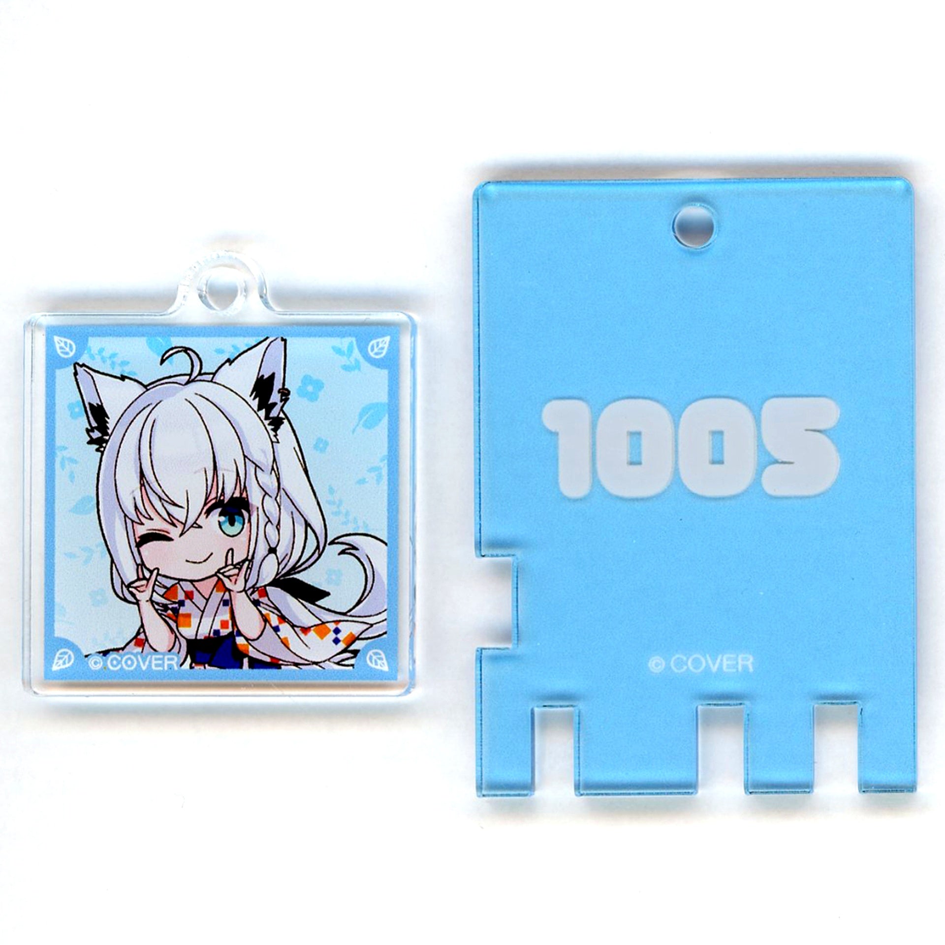 Shirakami Fubuki Mini Char hololive x Gokurakuyu RAKU SPA Vol.6 Florolife Bath Lock Keychain [USED]