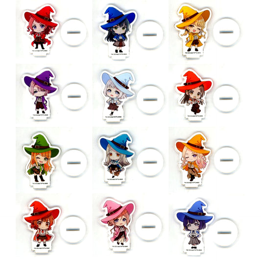 Set of 12 Gakuen Idolmaster Acrylic Puchi Stand 03. Witch ver. Mini Chara Illustration Goods Fair in Gamers Vol.2 [USED]