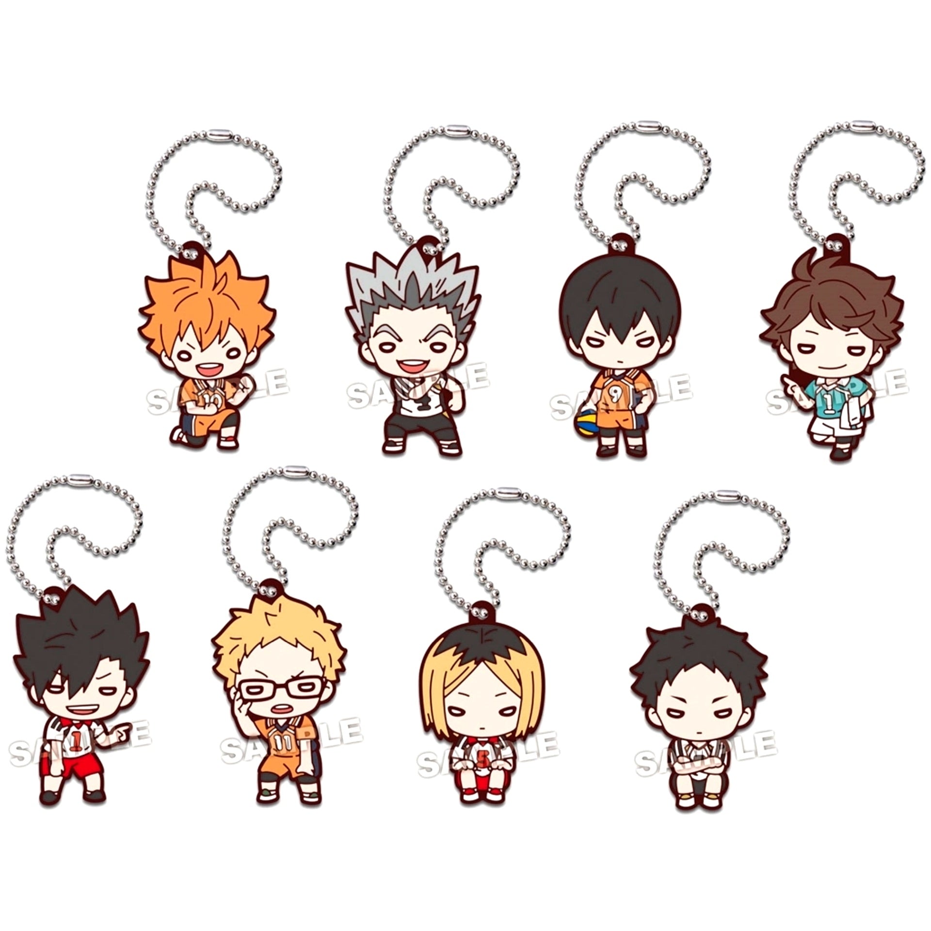Set of 8 Haikyu!! Nitotan VS Rivals Rubber Mascot [USED]