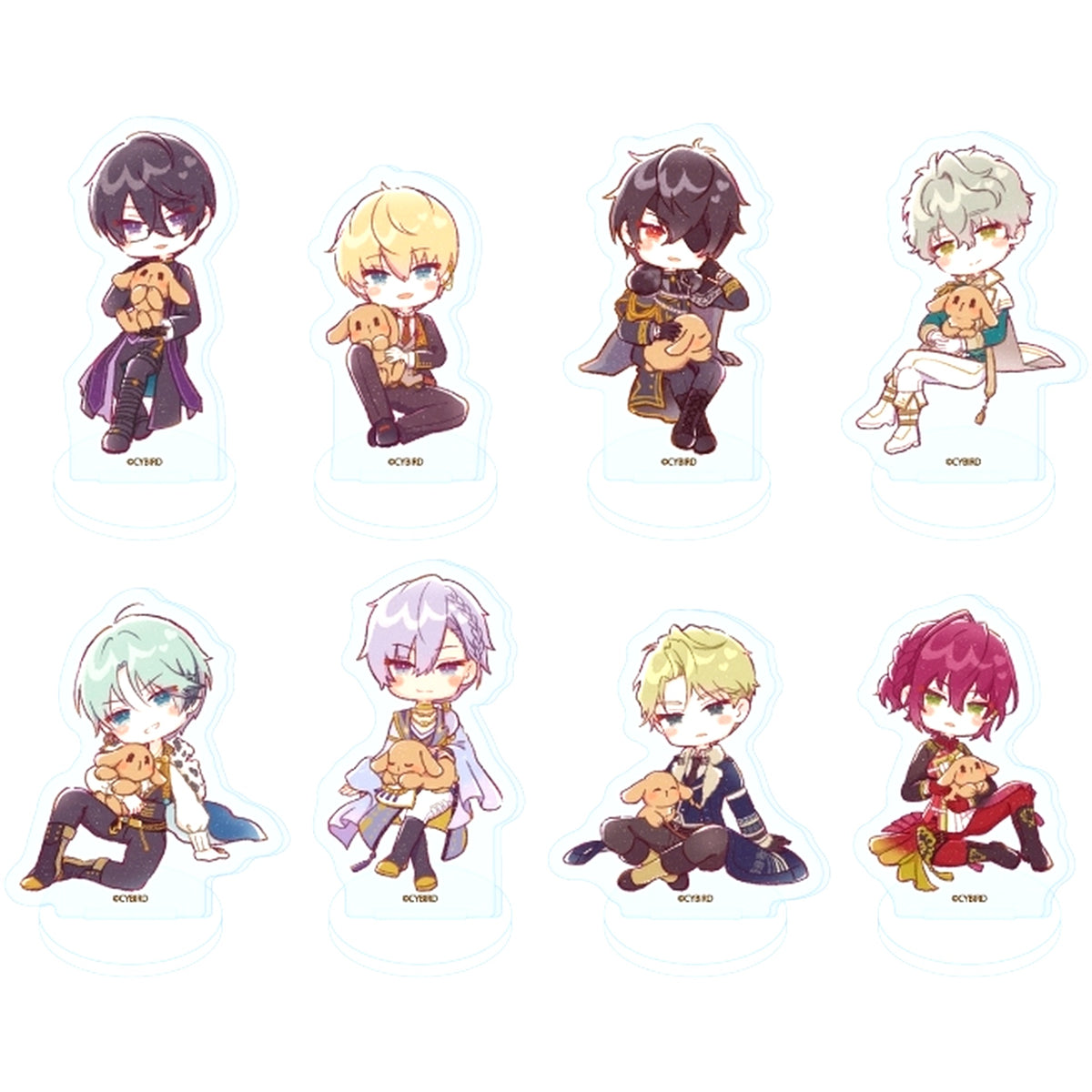 Set of 9 Acrylic Petit Stand Ikemen Prince Beauty and Her Beast 07. Rabbit Ver. GraffArt Illustration [USED]