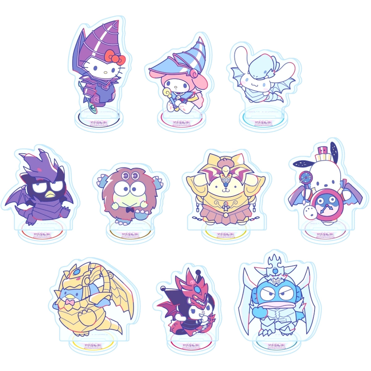 Set of 10 Yu-Gi-Oh Duel Monsters x Sanrio Characters Acrylic Petit Stand 01. Collab Illustration [USED]