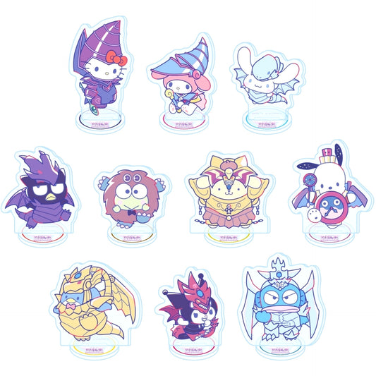 Set of 10 Yu-Gi-Oh Duel Monsters x Sanrio Characters Acrylic Petit Stand 01. Collab Illustration [USED]