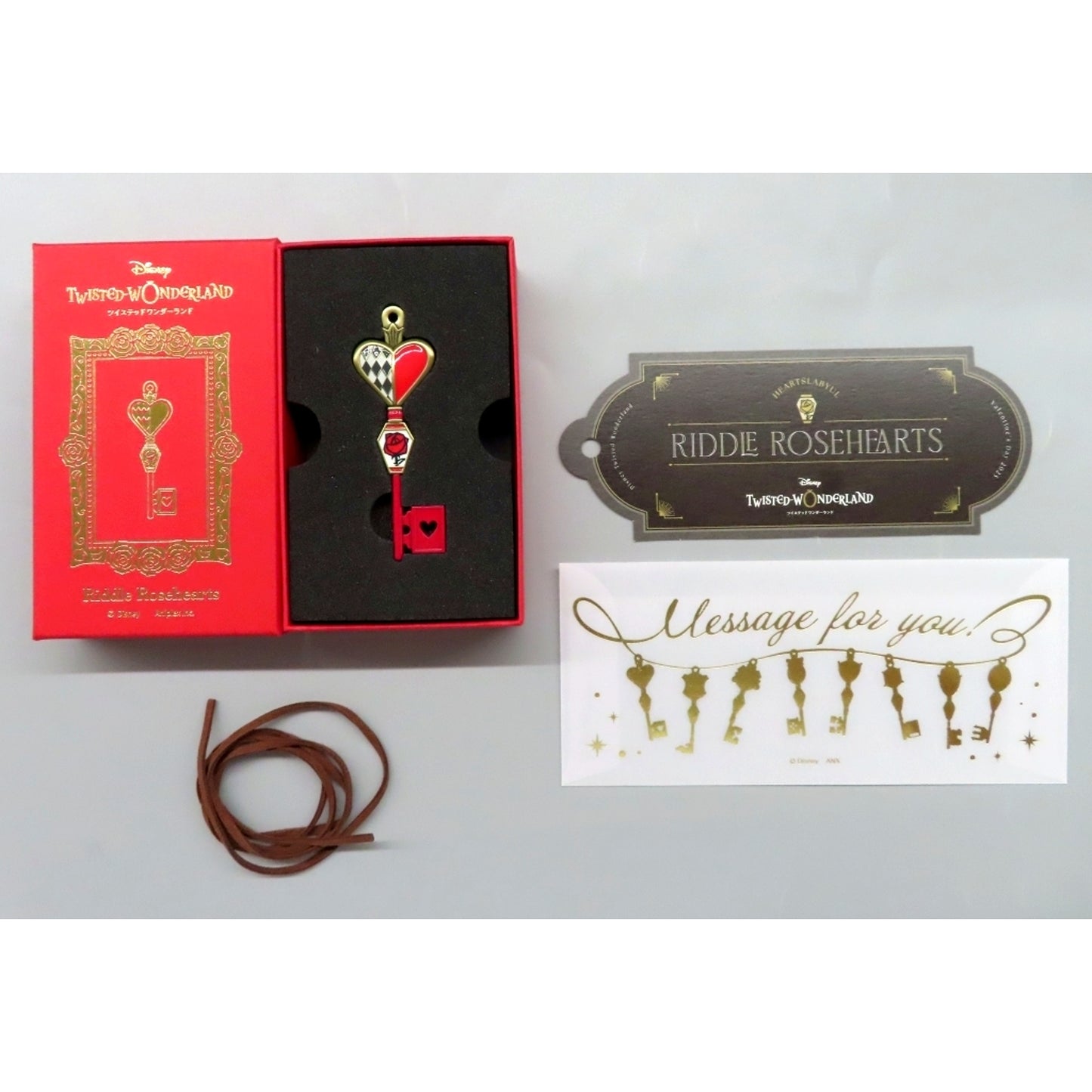 Riddle Rosehearts Disney Twisted-Wonderland 4YOU KEY Charm with Message Card Valentine's Day Gift 2025 [USED]