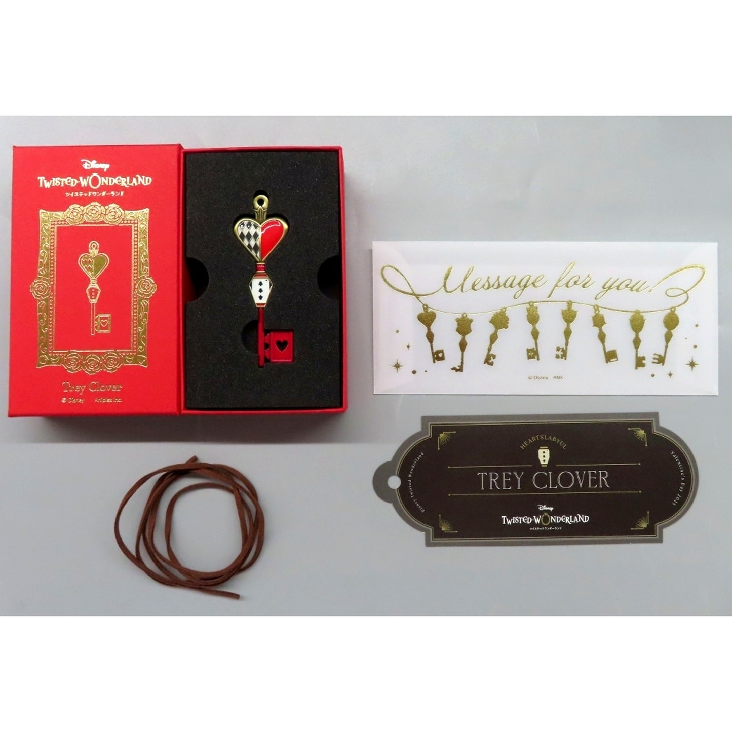 Trey Clover Disney Twisted-Wonderland Valentine's Day Gift 2025 4YOU KEY Charm with Message Card [USED]