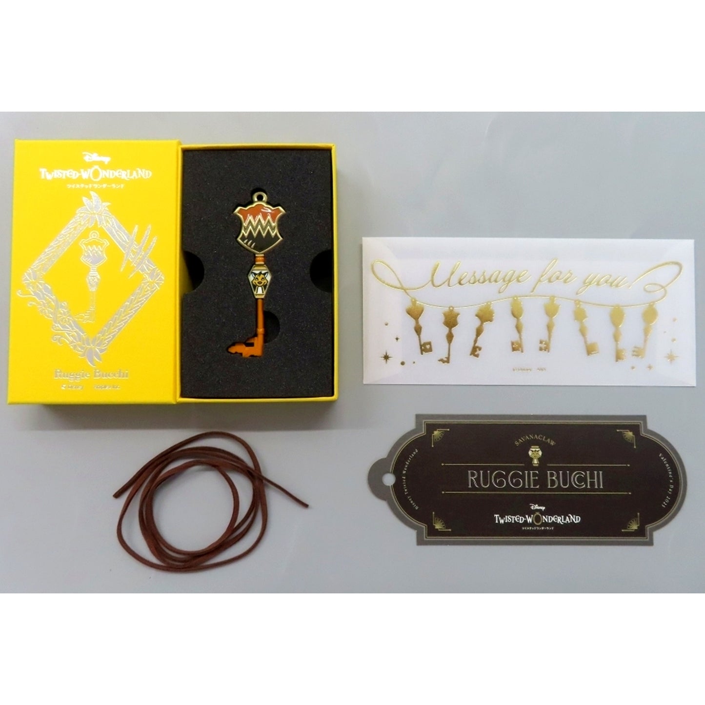 Ruggie Bucchi Disney Twisted-Wonderland 4YOU KEY Charm with Message Card Valentine's Day Gift 2025 [USED]