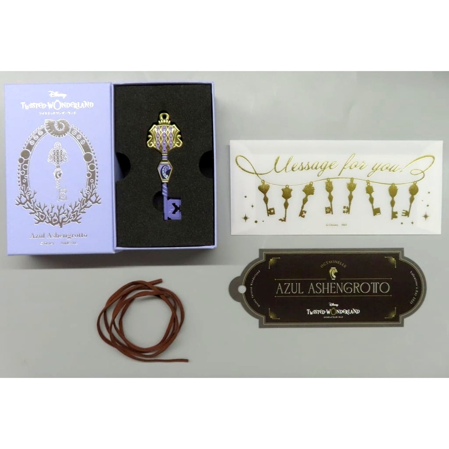 Azul Ashengrotto Disney Twisted-Wonderland 4YOU KEY Charm with Message Card Valentine's Day Gift 2025 [USED]