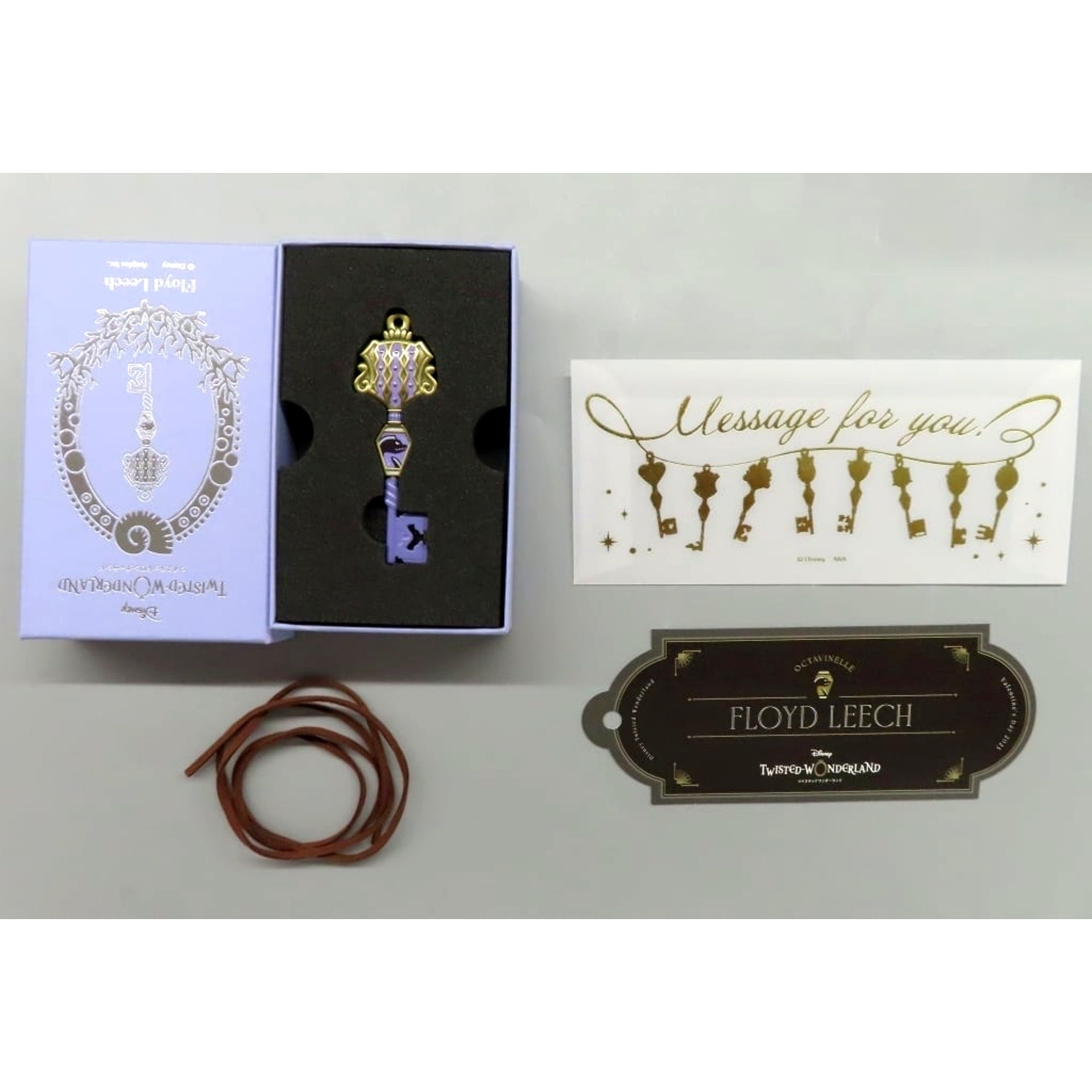 Floyd Leech Disney Twisted-Wonderland 4YOU KEY Charm with Message Card Valentine's Day Gift 2025 [USED]