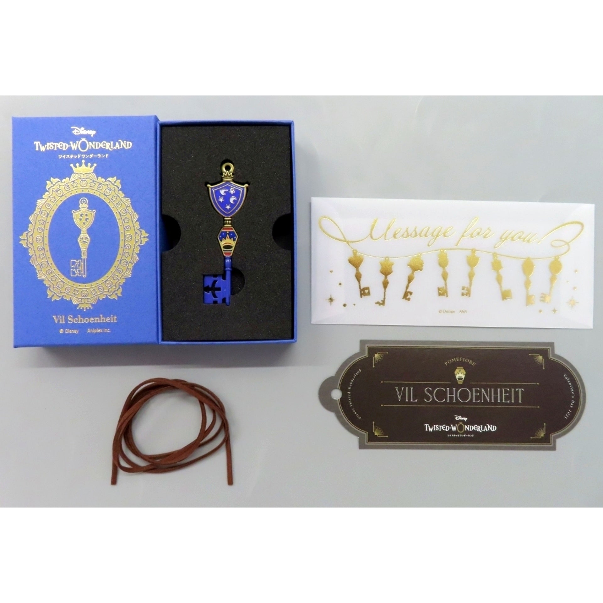Vil Schoenheit Disney Twisted-Wonderland 4YOU KEY Charm with Message Card Valentine's Day Gift 2025 [USED]