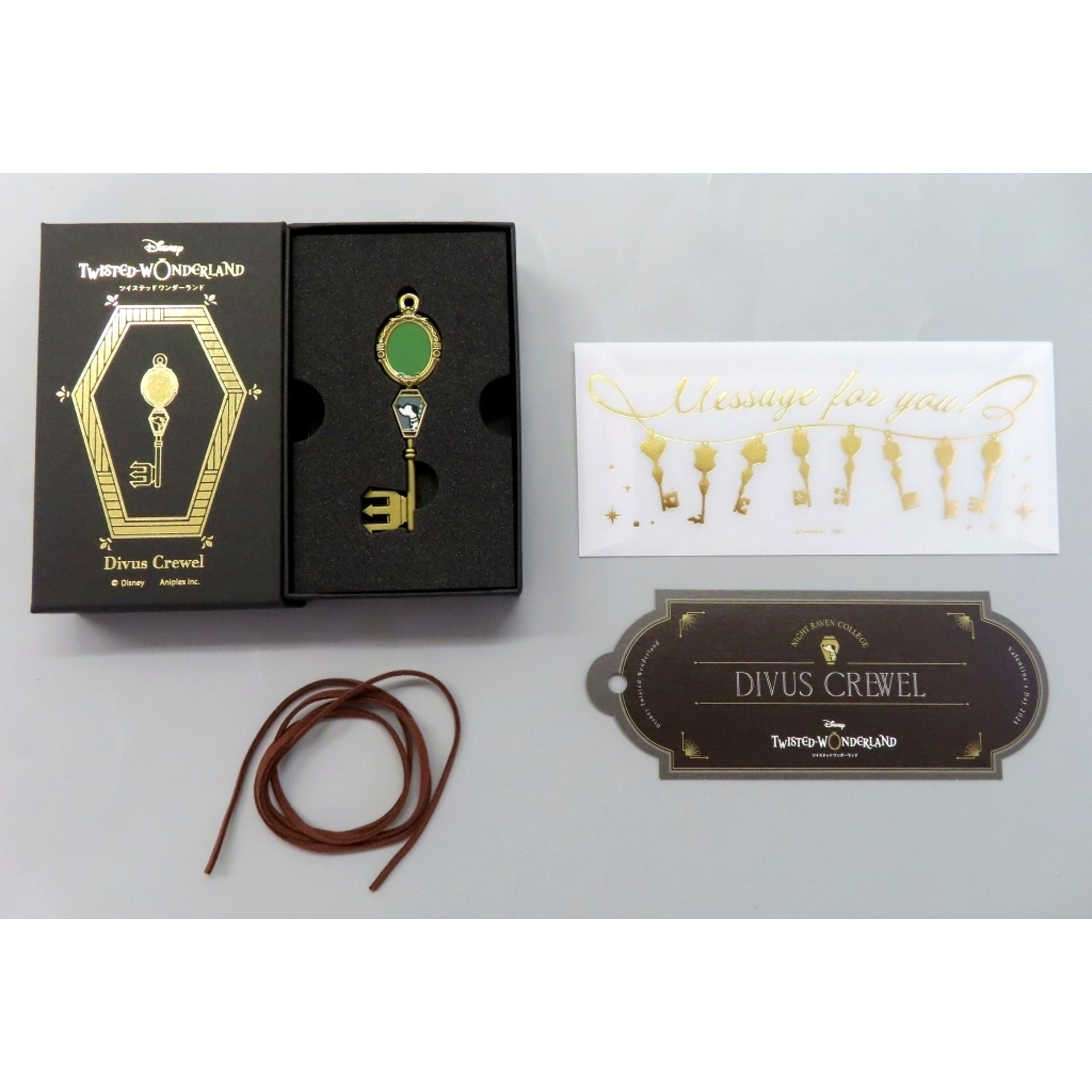 Divus Crewel Disney Twisted-Wonderland 4YOU KEY Charm with Message Card Valentine's Day Gift 2025 [USED]
