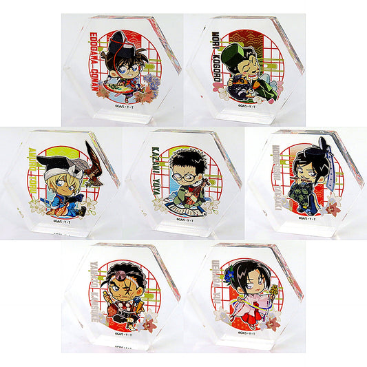 Set of 7 Detective Conan Osaka Castle Honjin Special Shop 2025 Trading Acrylic Block Sengoku Pattern A [USED]