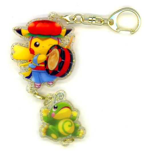 Pikachu & Politoed Pokemon Connecting Acrylic Keychain Pokemon Center Tohoku R [USED]