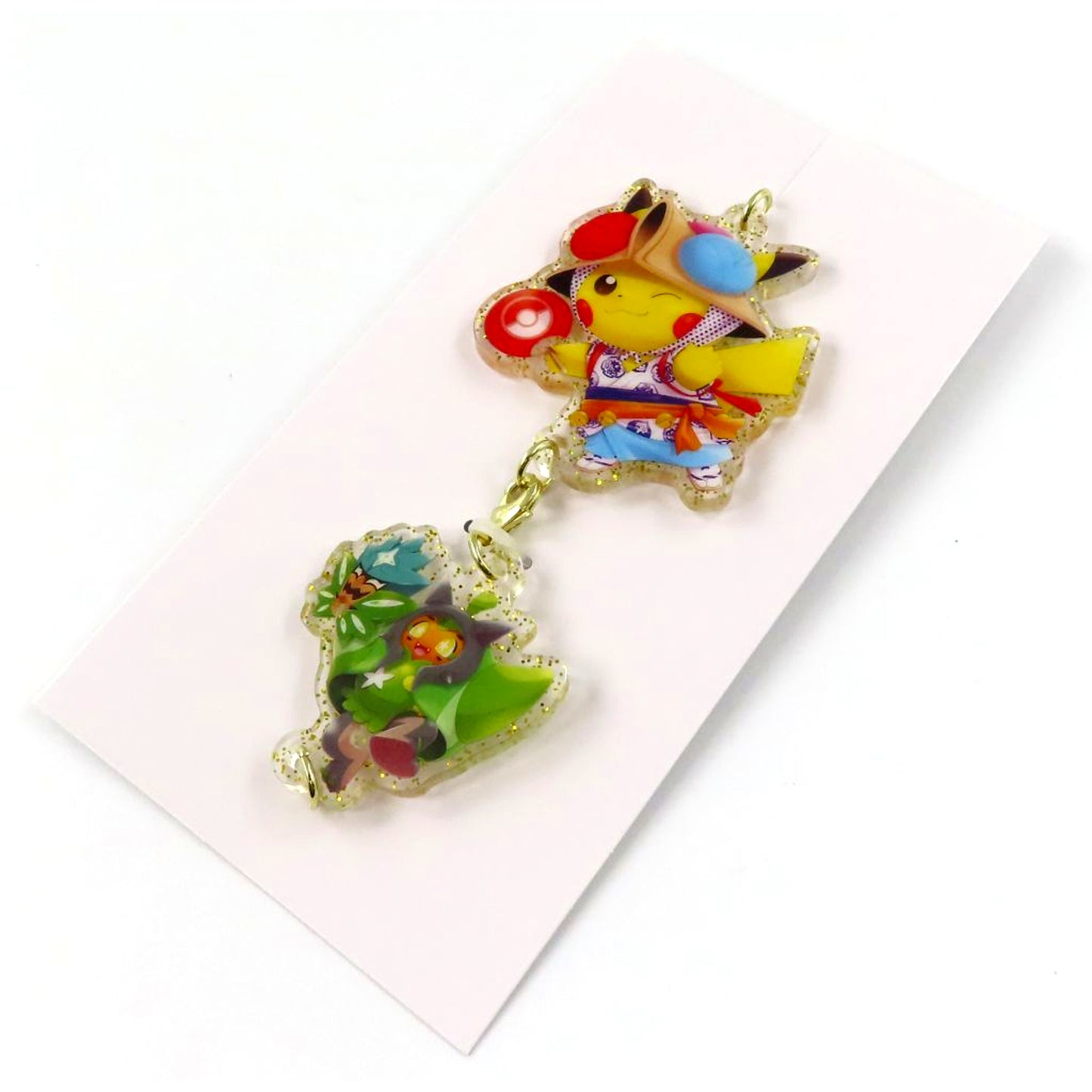 Pikachu & Ogerpon Pokemon Connecting Acrylic Keychain Pokemon Center Tohoku R [USED]