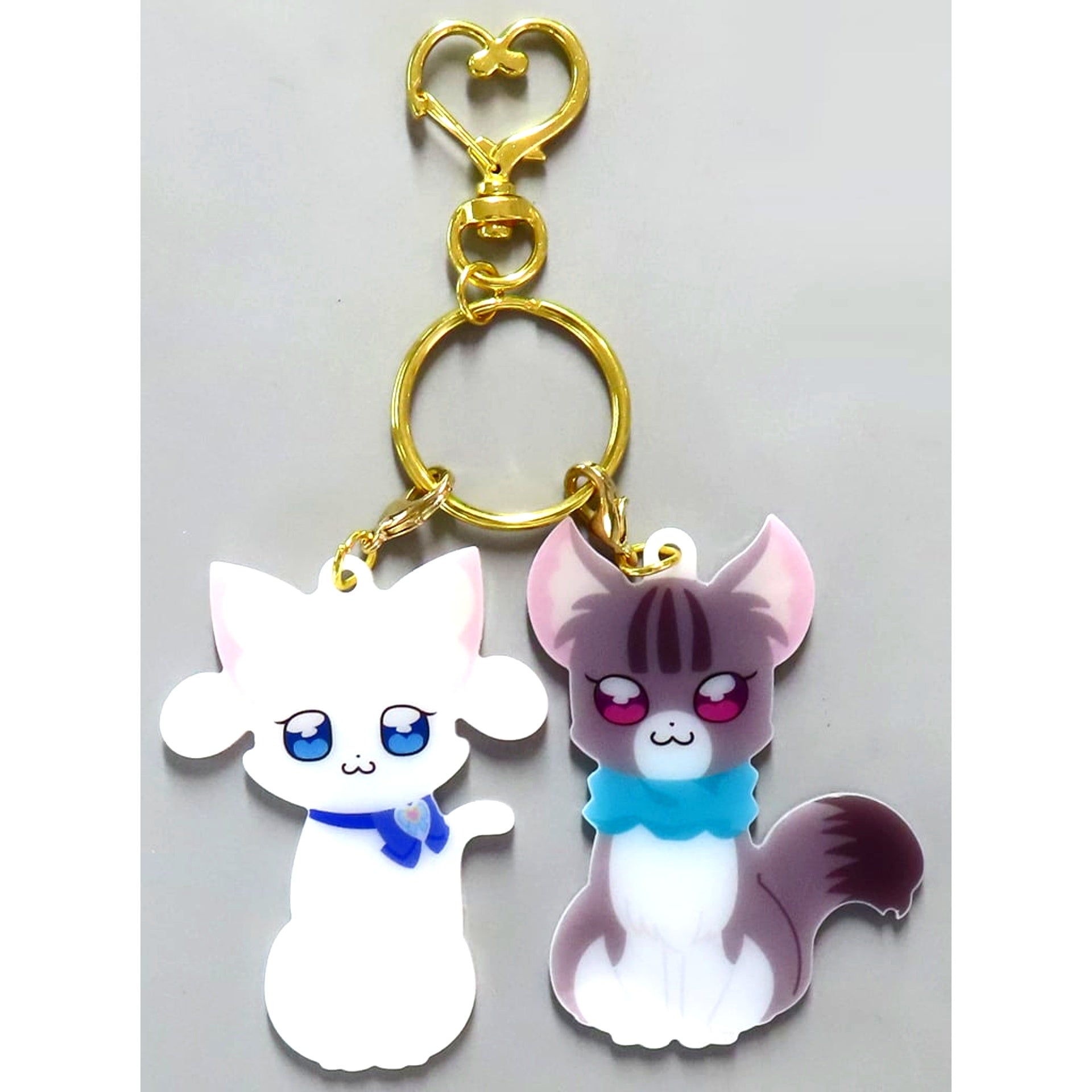 Yuki Nekoyashiki & Mayu Nekoyashiki Cat Form Wonderful PreCure! Twin Keychain [USED]