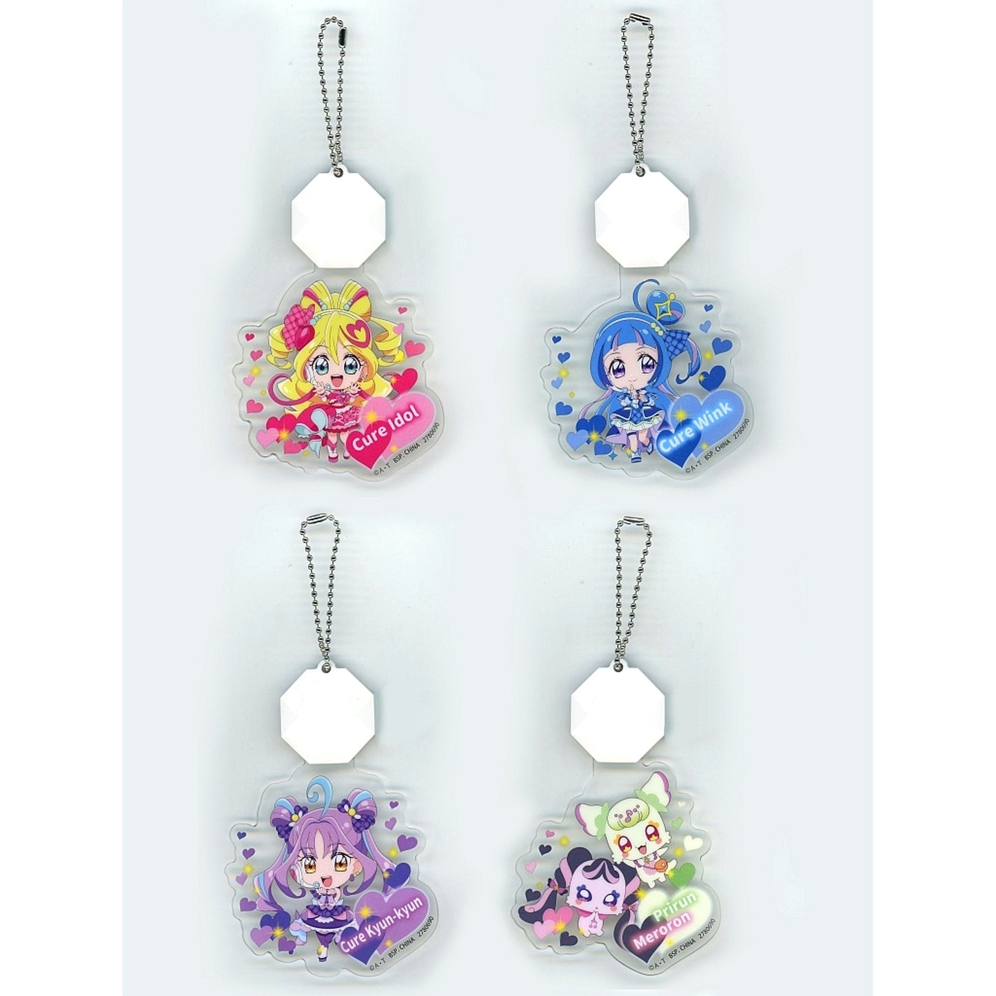 Set of 4 Kimi to Idol PreCure Light-up Strap [USED]